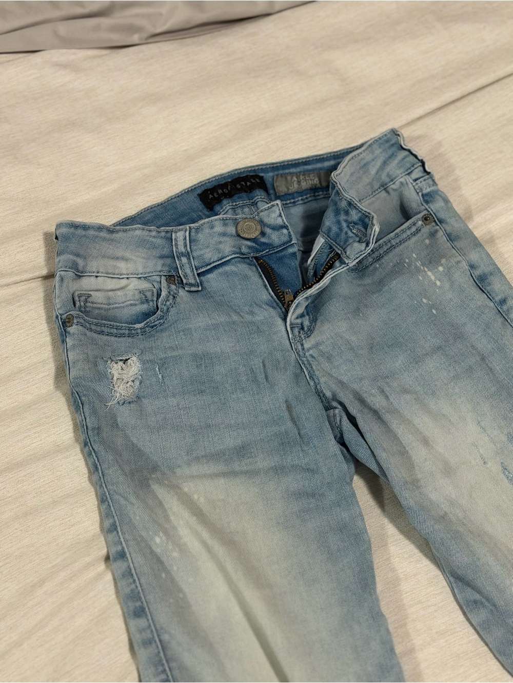 Aeropostale Light Blue Skinny Distressed Jeans